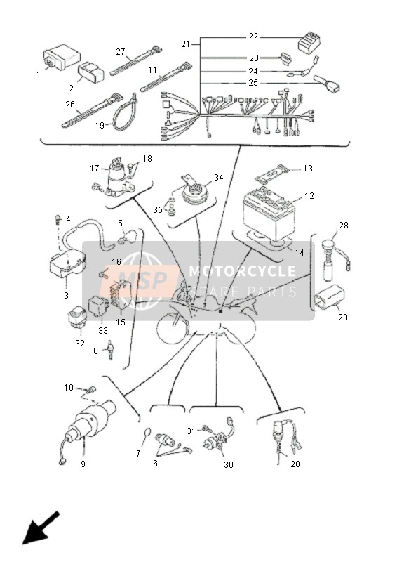 5WXH25902000, Wire Harness Assy, Yamaha, 0